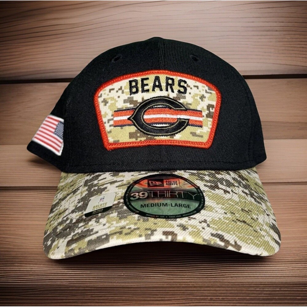 Chicago Bears Hat New Era Salute to Service 39Thirty Stretch Fit Mens Size M/L